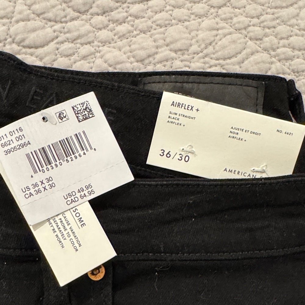 American Eagle Slim-Straight Airflex+ Black Jeans - Picture 2 of 2